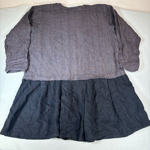 FLAX Jeanne Engelhart Tunic Top Women’s Large Stripes Linen Oversized Lagenlook - Picture 3 of 8